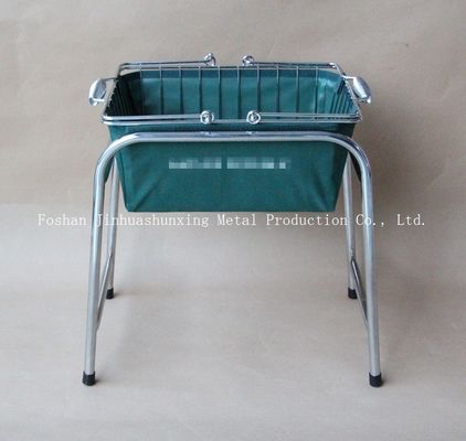 Корзина провода зеленого цвета W215mm L285mm для Bathroom, Kicthen с ручками, основания, сумки ткани