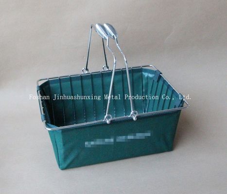 Корзина провода зеленого цвета W215mm L285mm для Bathroom, Kicthen с ручками, основания, сумки ткани