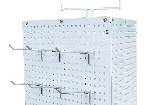 дисплей Pegboard ювелирных изделий высоты ширины 165mm 42mm, 3 стороны поворачивая держатель брошюры, стеллаж для выставки товаров супермаркета