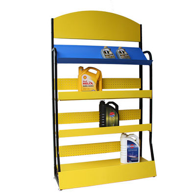 Полки желтого металла яруса цвета 4 Freestanding для магазина аксессуаров автомобиля